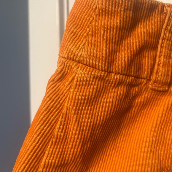 J Crew Orange Corduroy Miniskirt with Peacocks 2000s - Picture 10 of 11